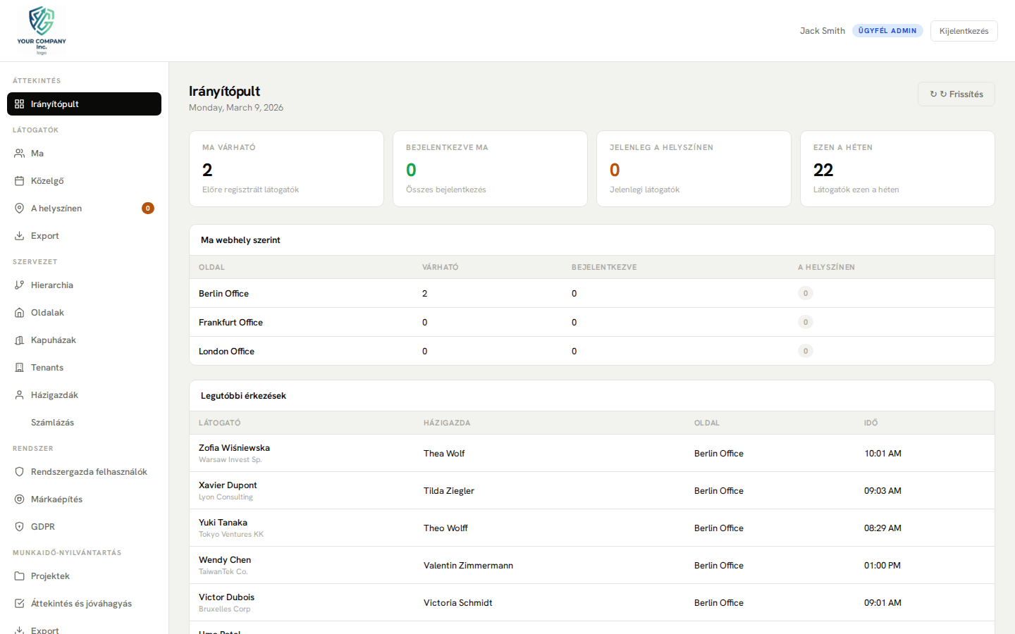 Európa adatvédelmi első látogatói menedzsment platformja