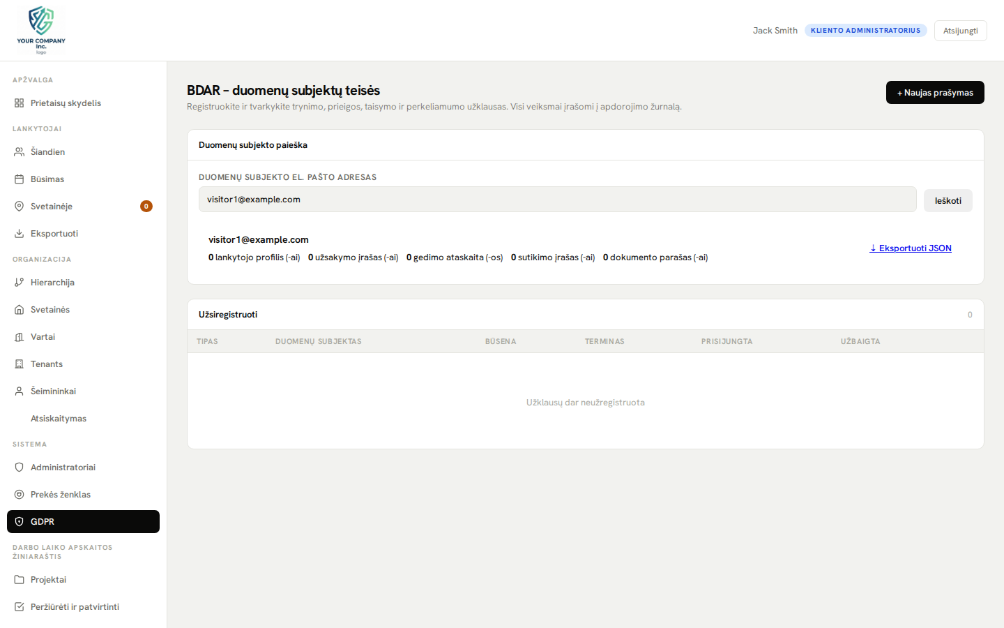 GDPR administratoriaus skydelis – duomenų paieška, trynimas ir audito žurnalas